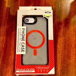 16E Black and Red Smoked MagSafe  iPhone Case